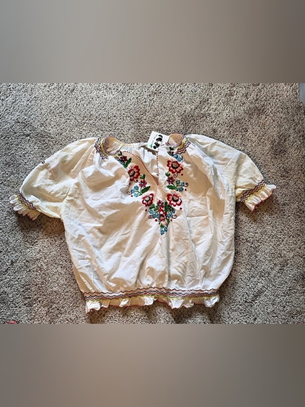 Vintage Hungarian Embroidered Blouse